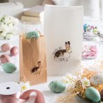 Tüte mit Hase weiß 15x26 cm VE 36