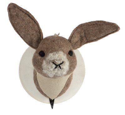 Pendoir tête de lapin marron
