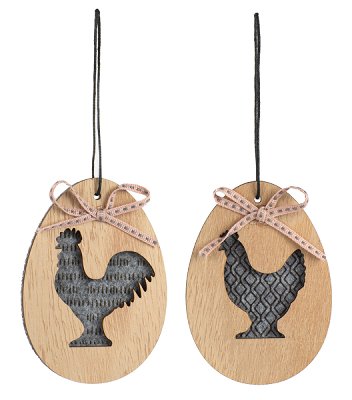 Anhänger Ei mit Huhn 2 sort.