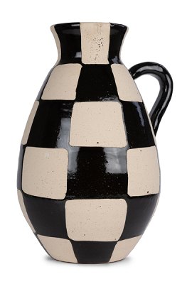Vase schwarz weiß rund