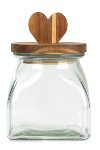 Bottle with wood-heart 10x16 cm 16 pcs.
