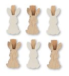 Pinza coniglio 2 sort. set da 6 pezzi