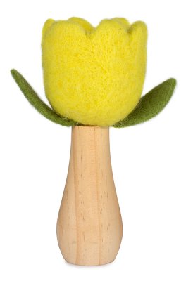 Tulpe auf Holzfuß gelb