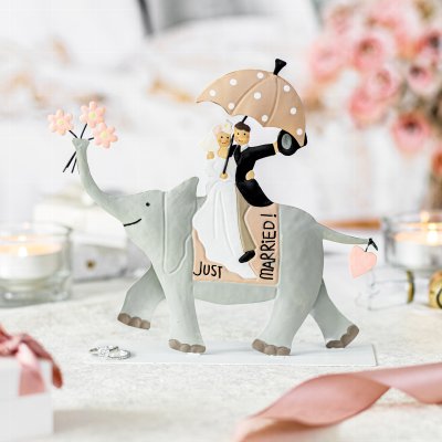 Brautpaar auf Elefant