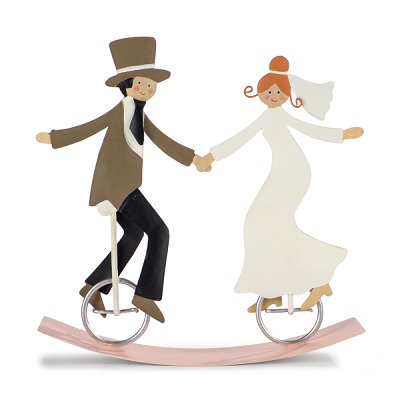 Wippe Brautpaar auf Einrad