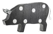 pig black with white dots 25 cm 2 pcs.